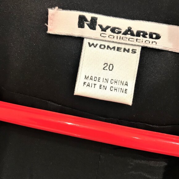 Nygard Collection Black Satin Open Front Pleated Collar Dress Coat Size 20 - Picture 5 of 7